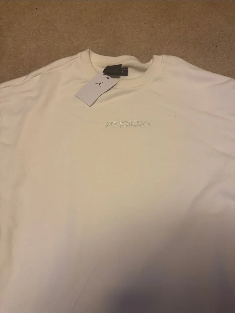 Jordan White Embroidered 'Air Jordan' Crewneck Sweatshirt